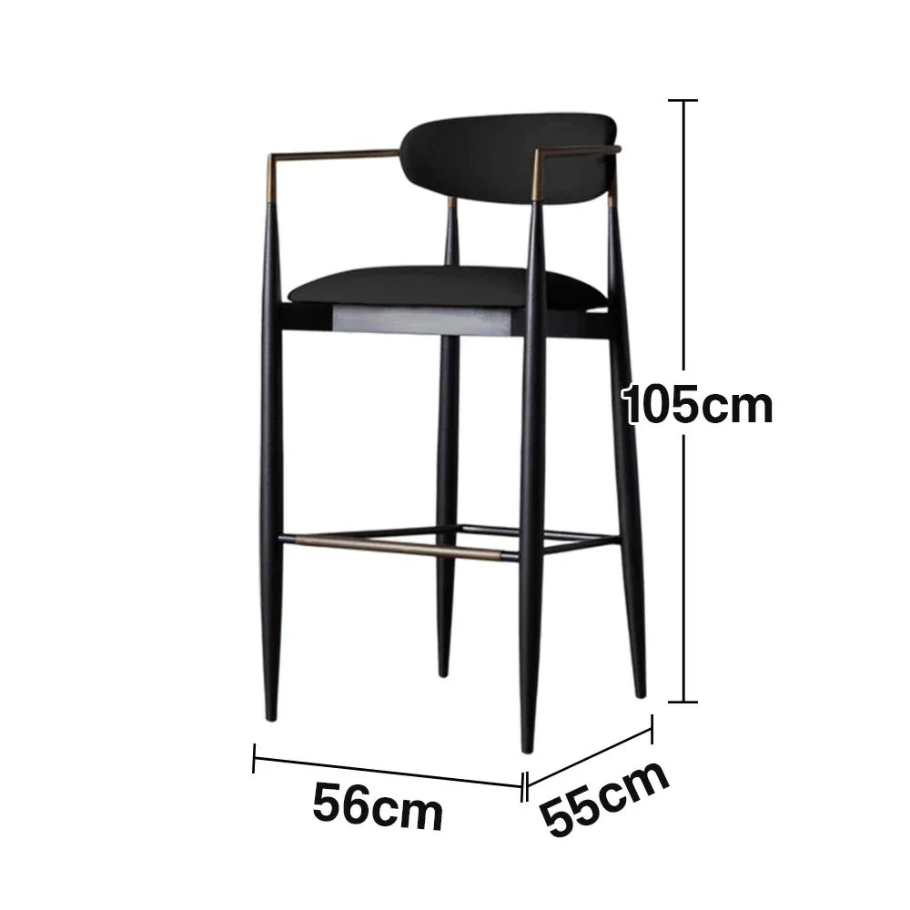 LIVARA 75/105cm Lounge Chair - Half-Round Backrest, High-Resilience Foam, Solid Wood Tapered Legs, Comfortable Seat - Black