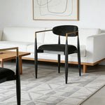 LIVARA 75/105cm Lounge Chair - Half-Round Backrest, High-Resilience Foam, Solid Wood Tapered Legs, Comfortable Seat - Black