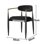LIVARA 75/105cm Lounge Chair - Half-Round Backrest, High-Resilience Foam, Solid Wood Tapered Legs, Comfortable Seat - Black