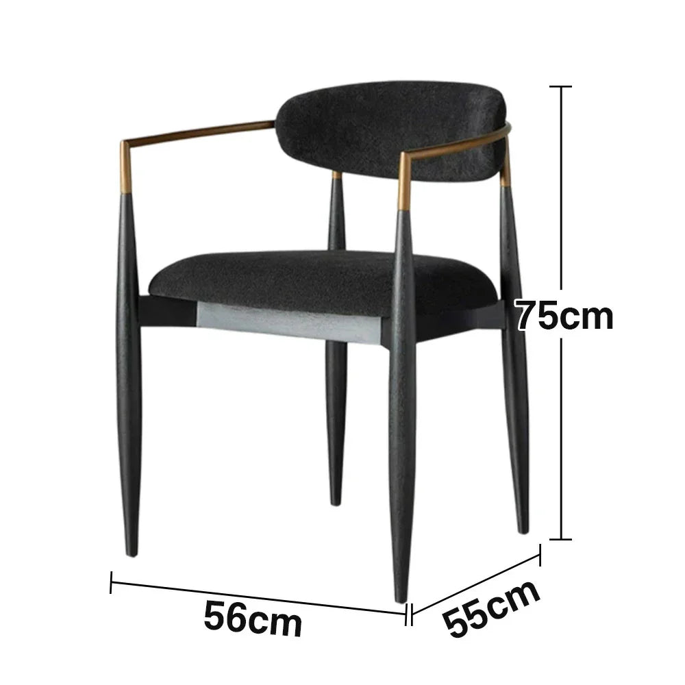 LIVARA 75/105cm Lounge Chair - Half-Round Backrest, High-Resilience Foam, Solid Wood Tapered Legs, Comfortable Seat - Black