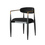 LIVARA 75/105cm Lounge Chair - Half-Round Backrest, High-Resilience Foam, Solid Wood Tapered Legs, Comfortable Seat - Black