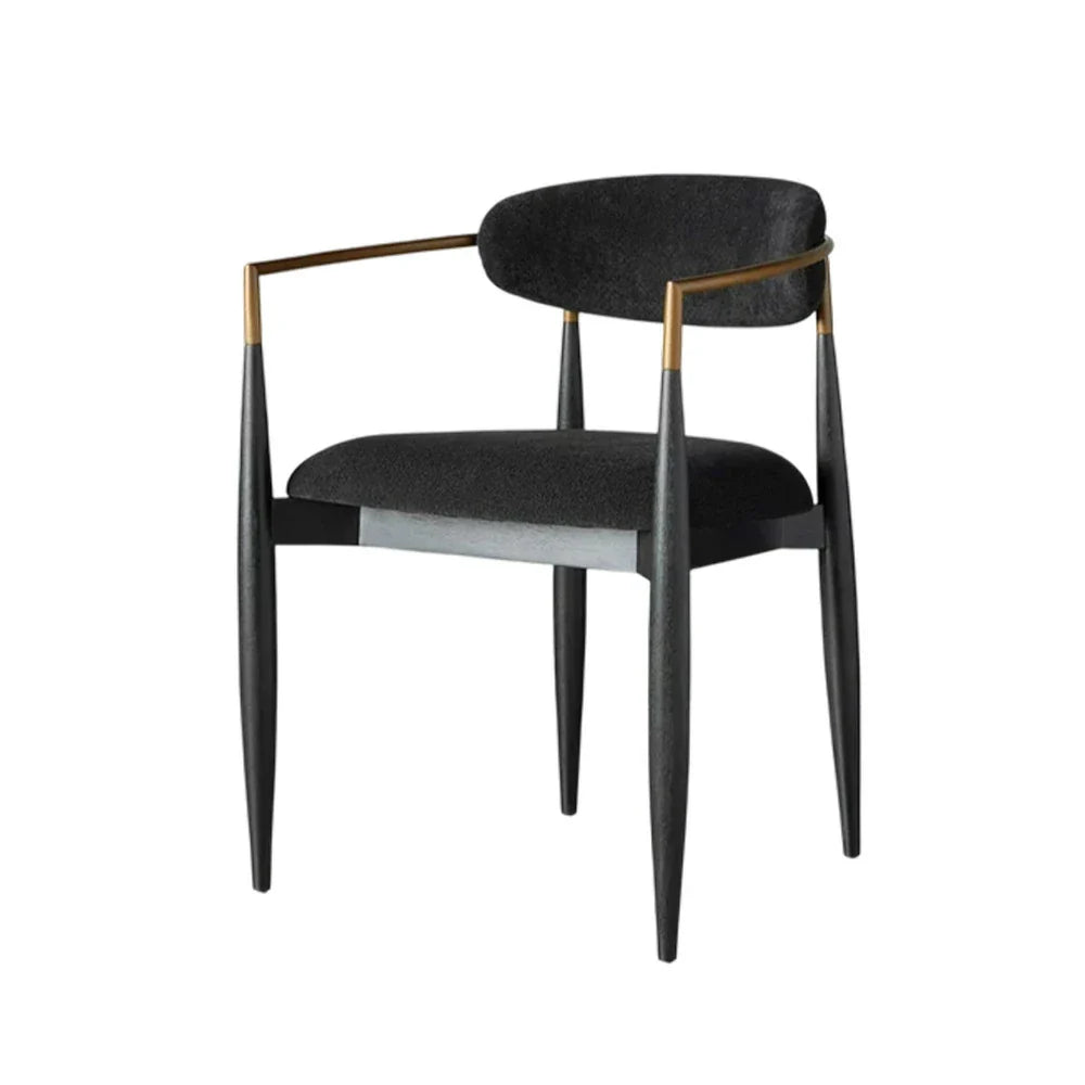 LIVARA 75/105cm Lounge Chair - Half-Round Backrest, High-Resilience Foam, Solid Wood Tapered Legs, Comfortable Seat - Black