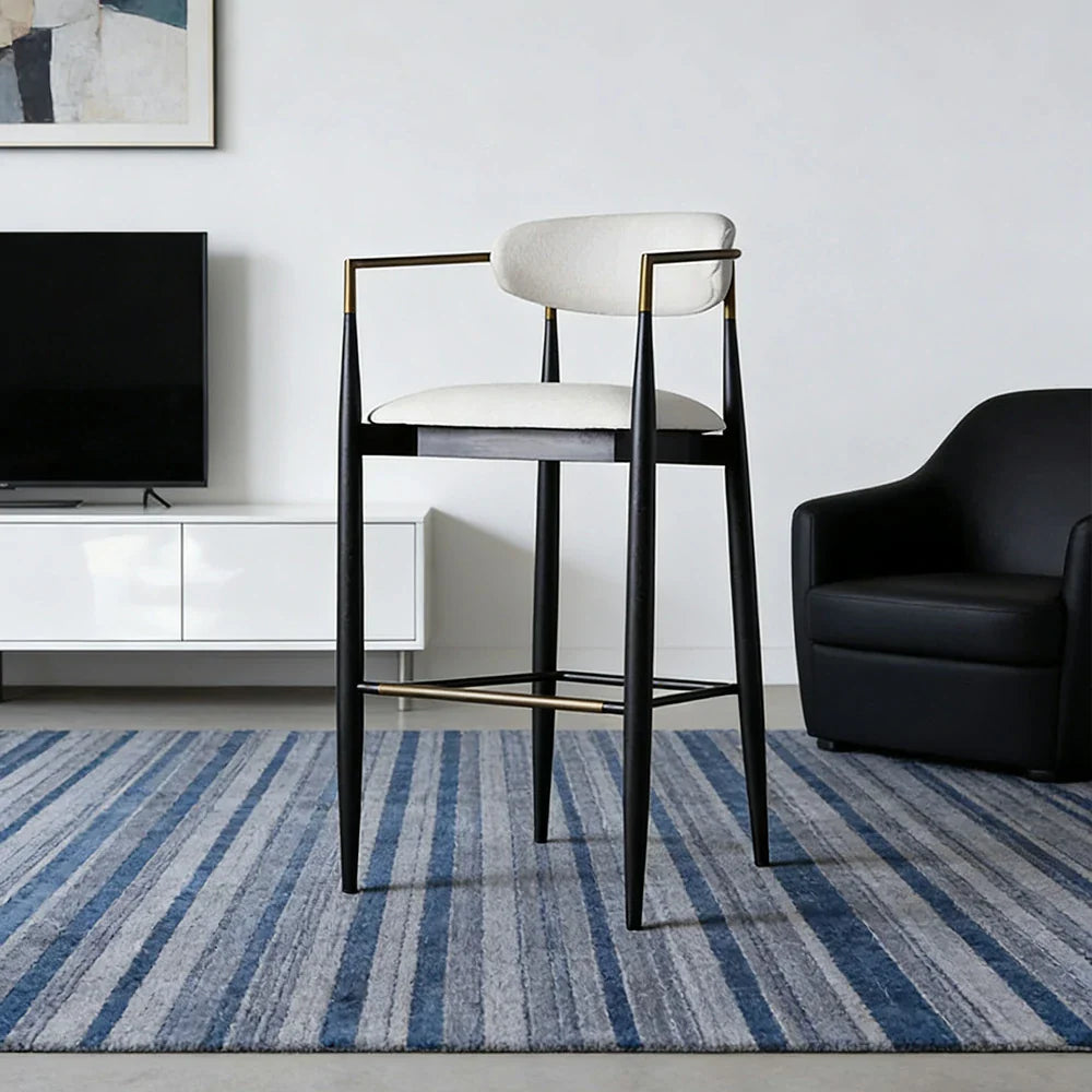LIVARA Lounge Chair - Half-Round Backrest, High-Resilience Foam, Solid Wood Tapered Legs, Comfortable Seat - White
