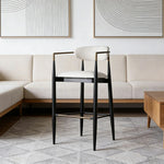 LIVARA Lounge Chair - Half-Round Backrest, High-Resilience Foam, Solid Wood Tapered Legs, Comfortable Seat - White