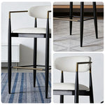 LIVARA Lounge Chair - Half-Round Backrest, High-Resilience Foam, Solid Wood Tapered Legs, Comfortable Seat - White