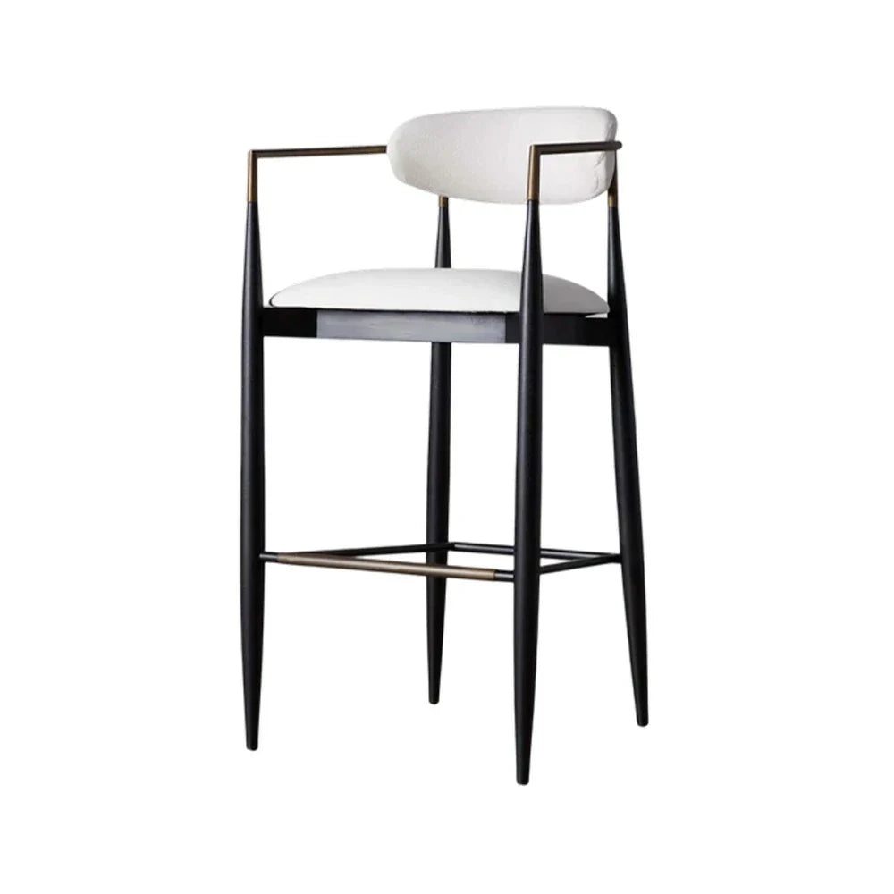 LIVARA Lounge Chair - Half-Round Backrest, High-Resilience Foam, Solid Wood Tapered Legs, Comfortable Seat - White