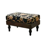 LIVARA Vintage Floral Wingback Armchair with Optional Matching Sofa Stool Chenille Cushion Fabric Frame Trim Black Pine PU High-Resilience Oil-Wax Solid Floral