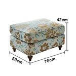 LIVARA Magnolia Fabric Armchair with Optional Matching Sofa Stool Wood Solid Cushion High-Resilience Upholstery Soft Frame Blue