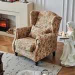 LIVARA Tulip Fabric Armchair Upholstery Support Wood Frame Feather+Foam Retro Sofa Ergonomic Cushion Cigar-Style Chair Solid Modern Single Chenille Blue