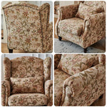 LIVARA Tulip Fabric Armchair Upholstery Support Wood Frame Feather+Foam Retro Sofa Ergonomic Cushion Cigar-Style Chair Solid Modern Single Chenille Blue