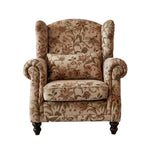 LIVARA Tulip Fabric Armchair Upholstery Support Wood Frame Feather+Foam Retro Sofa Ergonomic Cushion Cigar-Style Chair Solid Modern Single Chenille Blue