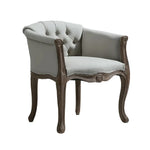 LIVARA Deep Blue Vintage Accent Armchair Elegant Retro Wood Living PU Solid Chair Room Tufted Backrest Sofa Leather Frame Single Beige
