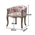 LIVARA Color Patchwork Vintage Accent Armchair Solid Frame Living Room Elegant Patchwork Chair Tufted Single Sofa Upholstery Backrest Fabric Wood Colorful Pink