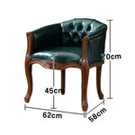 LIVARA Color Patchwork Vintage Accent Armchair Room Living Upholstery Patchwork Elegant Sofa Frame Solid Wood Chair Tufted Colorful Backrest Single Fabric Green