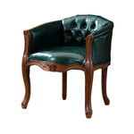 LIVARA Color Patchwork Vintage Accent Armchair Room Living Upholstery Patchwork Elegant Sofa Frame Solid Wood Chair Tufted Colorful Backrest Single Fabric Green