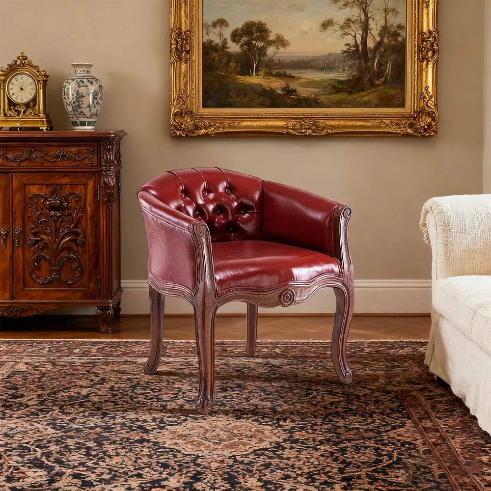 LIVARA Color Patchwork Vintage Accent Armchair Single Colorful Chair Patchwork Sofa Upholstery Elegant Wood Backrest Fabric Frame Living Solid Tufted Room Mahogany