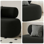 LIVARA 90/120/180cm Design, High-Density Sponge, Sofa Comfort - Ergonomic Soft Velvet Upholstered, Curved Touch, Durable Black