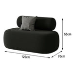 LIVARA 90/120/180cm Design, High-Density Sponge, Sofa Comfort - Ergonomic Soft Velvet Upholstered, Curved Touch, Durable Black