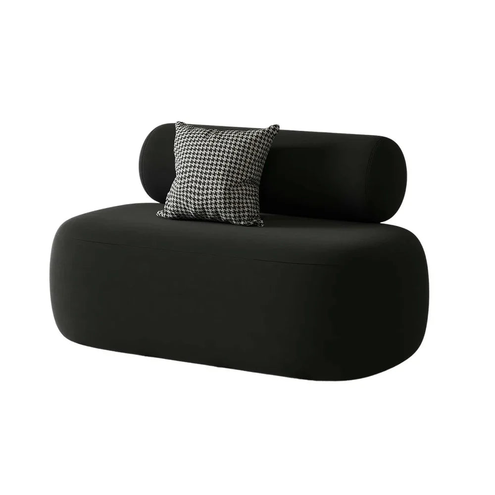 LIVARA 90/120/180cm Design, High-Density Sponge, Sofa Comfort - Ergonomic Soft Velvet Upholstered, Curved Touch, Durable Black