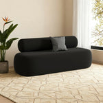 LIVARA 90/120/180cm Design, High-Density Sponge, Sofa Comfort - Ergonomic Soft Velvet Upholstered, Curved Touch, Durable Black