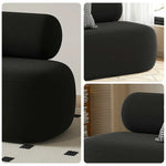 LIVARA 90/120/180cm Design, High-Density Sponge, Sofa Comfort - Ergonomic Soft Velvet Upholstered, Curved Touch, Durable Black