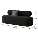 LIVARA 90/120/180cm Design, High-Density Sponge, Sofa Comfort - Ergonomic Soft Velvet Upholstered, Curved Touch, Durable Black
