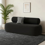 LIVARA 90/120/180cm Design, High-Density Sponge, Sofa Comfort - Ergonomic Soft Velvet Upholstered, Curved Touch, Durable Black