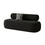 LIVARA 90/120/180cm Design, High-Density Sponge, Sofa Comfort - Ergonomic Soft Velvet Upholstered, Curved Touch, Durable Black