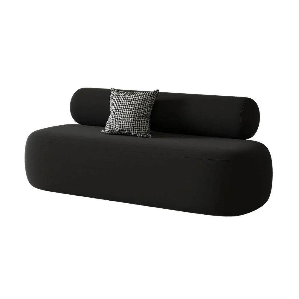 LIVARA 90/120/180cm Design, High-Density Sponge, Sofa Comfort - Ergonomic Soft Velvet Upholstered, Curved Touch, Durable Black