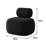 LIVARA 90/120/180cm Design, High-Density Sponge, Sofa Comfort - Ergonomic Soft Velvet Upholstered, Curved Touch, Durable Black
