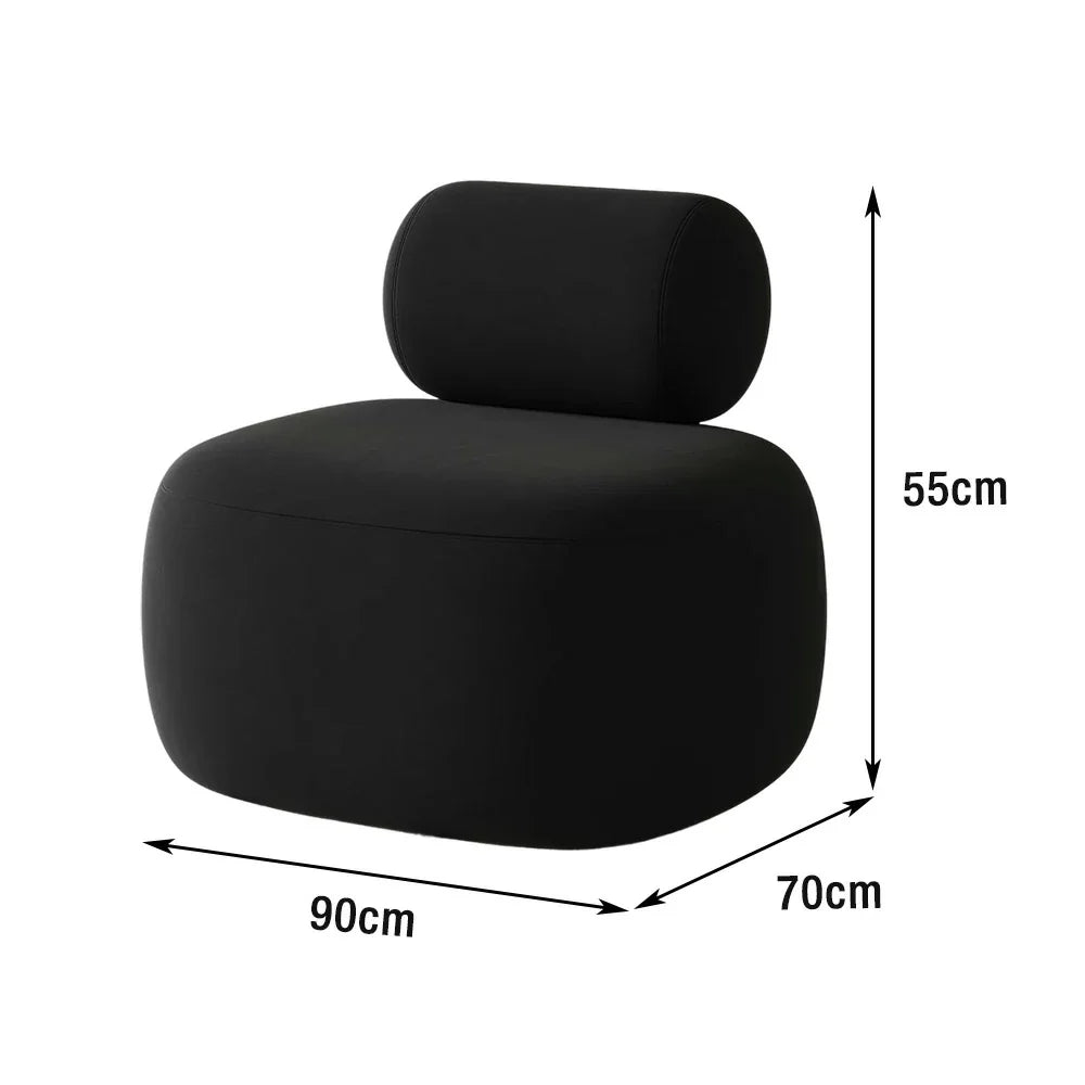LIVARA 90/120/180cm Design, High-Density Sponge, Sofa Comfort - Ergonomic Soft Velvet Upholstered, Curved Touch, Durable Black