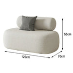 LIVARA 90/120/180cm Touch, Upholstered, - Soft Fleece Design, High-Density Curved Durable Comfort Lamb Ergonomic Sponge, Sofa White