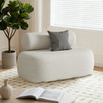 LIVARA 90/120/180cm Touch, Upholstered, - Soft Fleece Design, High-Density Curved Durable Comfort Lamb Ergonomic Sponge, Sofa White