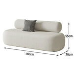 LIVARA 90/120/180cm Touch, Upholstered, - Soft Fleece Design, High-Density Curved Durable Comfort Lamb Ergonomic Sponge, Sofa White