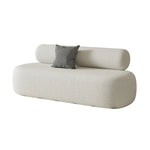 LIVARA 90/120/180cm Touch, Upholstered, - Soft Fleece Design, High-Density Curved Durable Comfort Lamb Ergonomic Sponge, Sofa White