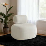 LIVARA 90/120/180cm Touch, Upholstered, - Soft Fleece Design, High-Density Curved Durable Comfort Lamb Ergonomic Sponge, Sofa White