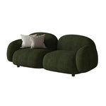 LIVARA 85/145/205cm Soft Fleece Sponge, Touch, Design, Upholstered, - Curved Sofa Ergonomic Durable Comfort High-Density Lamb Green