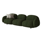 LIVARA 85/145/205cm Soft Fleece Sponge, Touch, Design, Upholstered, - Curved Sofa Ergonomic Durable Comfort High-Density Lamb Green