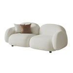 LIVARA 85/145/205cm Sponge, Curved Comfort Sofa Soft Ergonomic - Design, High-Density Fleece Durable Touch, Lamb Upholstered, White