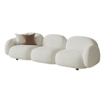 LIVARA 85/145/205cm Sponge, Curved Comfort Sofa Soft Ergonomic - Design, High-Density Fleece Durable Touch, Lamb Upholstered, White