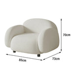 LIVARA 85/145/205cm Sponge, Curved Comfort Sofa Soft Ergonomic - Design, High-Density Fleece Durable Touch, Lamb Upholstered, White