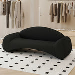 LIVARA 170/210cm - Ergonomic Sponge Cat-Scratch-Resistant Leather High-Density Easy-to-Clean, Curved Upholstered, Sofa Waterproof, Design, Black
