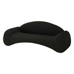LIVARA 170/210cm - Ergonomic Sponge Cat-Scratch-Resistant Leather High-Density Easy-to-Clean, Curved Upholstered, Sofa Waterproof, Design, Black