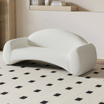 LIVARA 220cm Easy-to-Clean, Upholstered, Curved High-Density Design, Ergonomic - Sofa Waterproof, Velvet Matte Sponge White