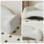 LIVARA 220cm Easy-to-Clean, Upholstered, Curved High-Density Design, Ergonomic - Sofa Waterproof, Velvet Matte Sponge White
