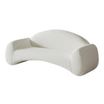 LIVARA 220cm Easy-to-Clean, Upholstered, Curved High-Density Design, Ergonomic - Sofa Waterproof, Velvet Matte Sponge White
