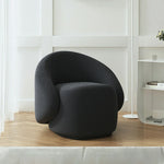 LIVARA Single Wood Soft Frame, Solid Sponge, - Springs Upholstery, Comfort Straps, Arc Fleece Chair, Durable High-Density Sofa Sherpa Black