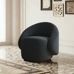LIVARA Single Wood Soft Frame, Solid Sponge, - Springs Upholstery, Comfort Straps, Arc Fleece Chair, Durable High-Density Sofa Sherpa Black