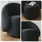 LIVARA Single Wood Soft Frame, Solid Sponge, - Springs Upholstery, Comfort Straps, Arc Fleece Chair, Durable High-Density Sofa Sherpa Black