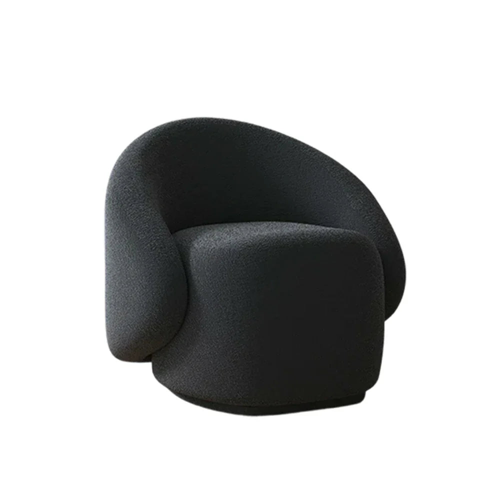 LIVARA Single Wood Soft Frame, Solid Sponge, - Springs Upholstery, Comfort Straps, Arc Fleece Chair, Durable High-Density Sofa Sherpa Black